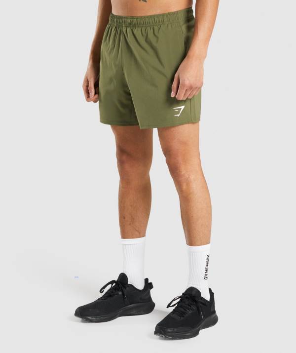 Panske Šortky Gymshark Arrival 5" Tmavo Zelene | TX0926547